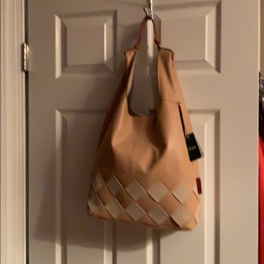 Tan leather purse